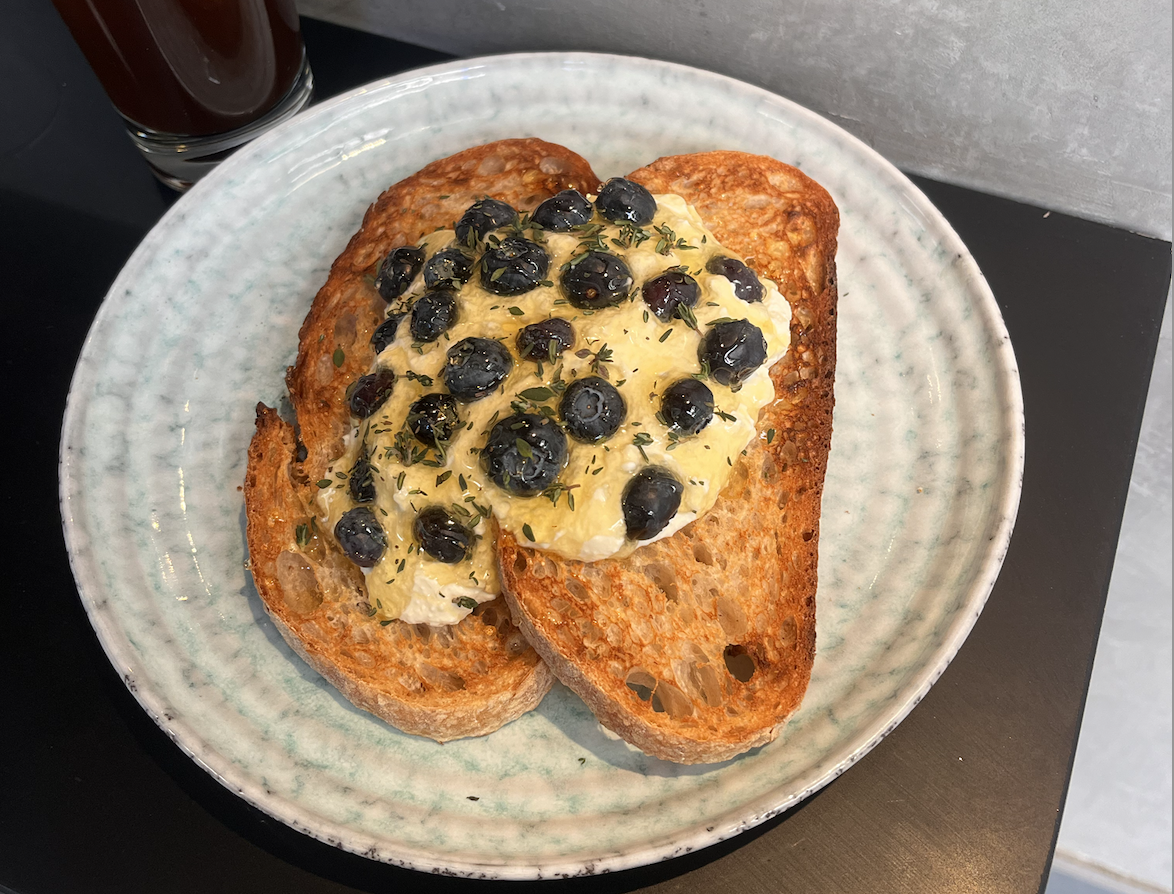 Blueberry ricotta toast
